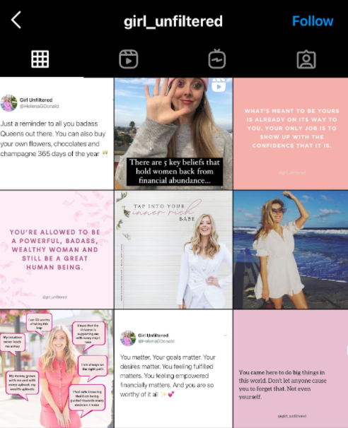 colorful Instagram grid